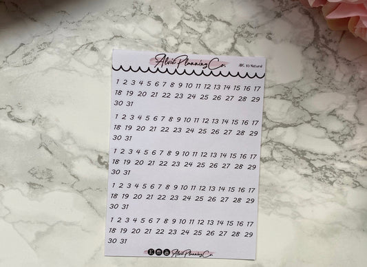 Date numbers